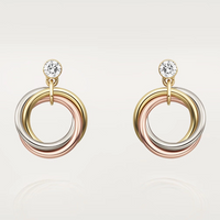 [Solara Jewelry ]Tri-Color Pave Diamond Earrings