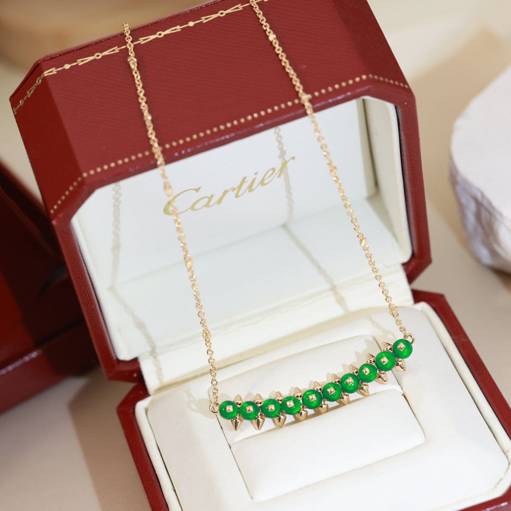 [Solara jewelry]New Colored Stone Bar Charm Necklace image 4
