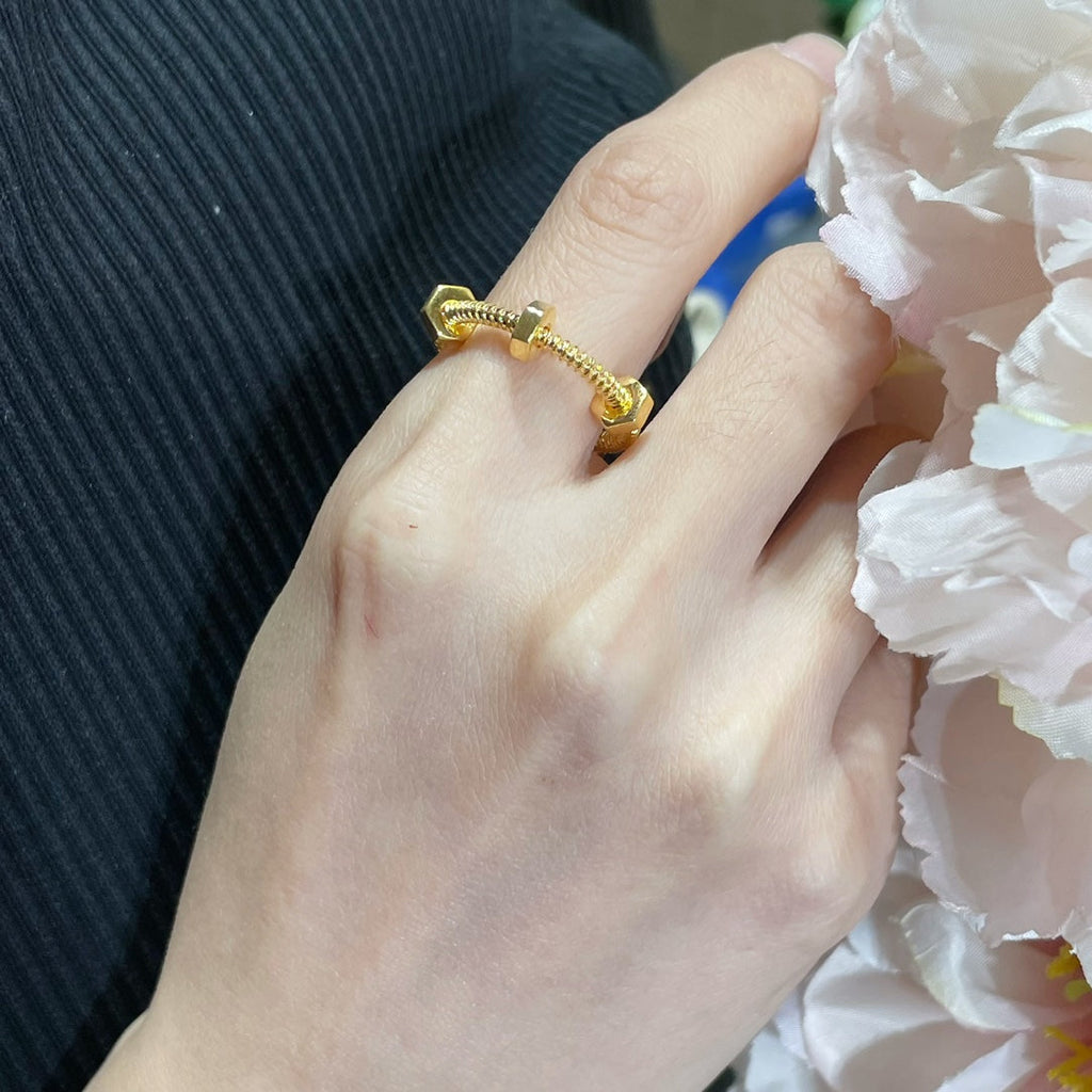 [Solara jewelry]New Screw Motif Open Ring image 5