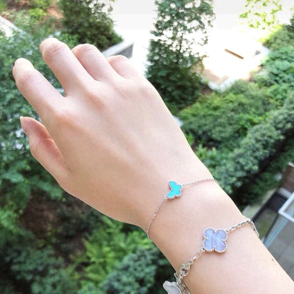 [Solara Jewelry ]バタフライ ターコイズ バタフライ ブレスレット シルバー