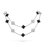 [Solara Jewelry ]CLOVER 20 MOTIFS ONYX DIAMOND SILVER