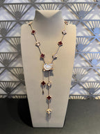 [Solara Jewelry ]CLOVER 20 MOTIFS LASER CARNELIAN NECKLACE