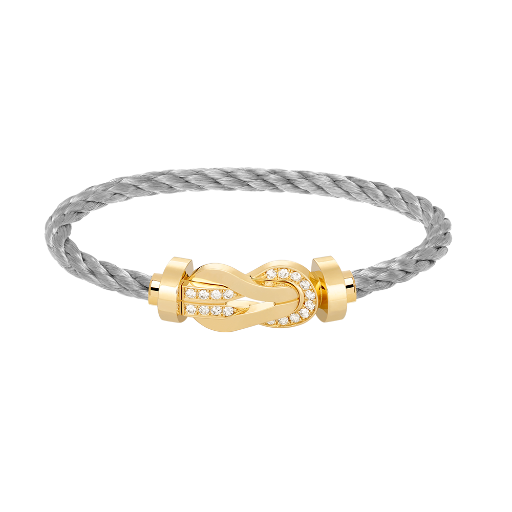 [Solara Jewelry ]CHANCE LARGE 8 FIGURE BUCKLE HALF DIAMOND BRACELET GOLD