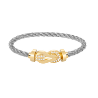 [Solara Jewelry ]CHANCE LARGE 8 FIGURE BUCKLE HALF DIAMOND BRACELET GOLD