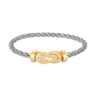 [Solara Jewelry ]CHANCE LARGE 8 FIGURE BUCKLE HALF DIAMOND BRACELET GOLD
