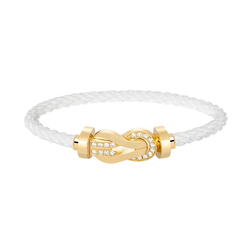 [Solara Jewelry ]CHANCE LARGE 8 FIGURE BUCKLE HALF DIAMOND BRACELET GOLD