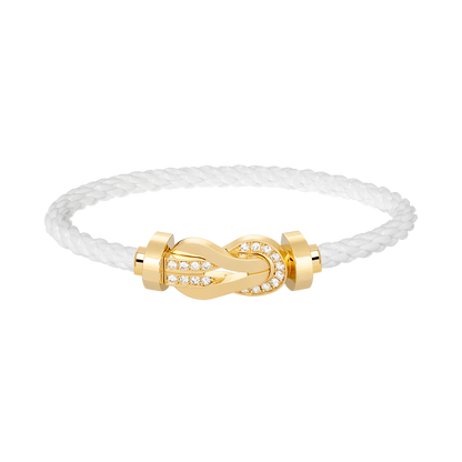 [Solara Jewelry ]CHANCE LARGE 8 FIGURE BUCKLE HALF DIAMOND BRACELET GOLD