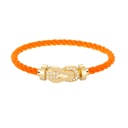 [Solara Jewelry ]CHANCE LARGE 8 FIGURE BUCKLE HALF DIAMOND BRACELET GOLD