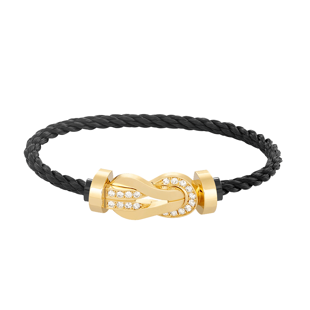 [Solara Jewelry ]CHANCE LARGE 8 FIGURE BUCKLE HALF DIAMOND BRACELET GOLD