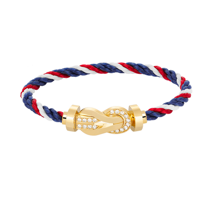 [Solara Jewelry ]CHANCE LARGE 8 FIGURE BUCKLE HALF DIAMOND BRACELET GOLD