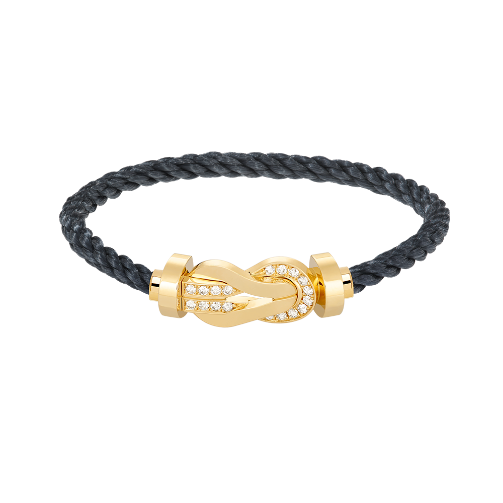[Solara Jewelry ]CHANCE LARGE 8 FIGURE BUCKLE HALF DIAMOND BRACELET GOLD