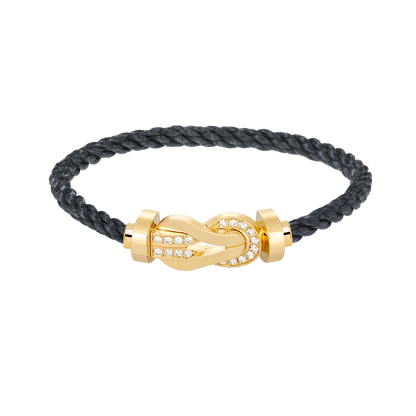 [Solara Jewelry ]CHANCE LARGE 8 FIGURE BUCKLE HALF DIAMOND BRACELET GOLD