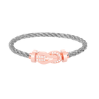 [Solara Jewelry ]CHANCE LARGE 8 FIGURE BUCKLE HALF DIAMOND BRACELET ROSE GOLD