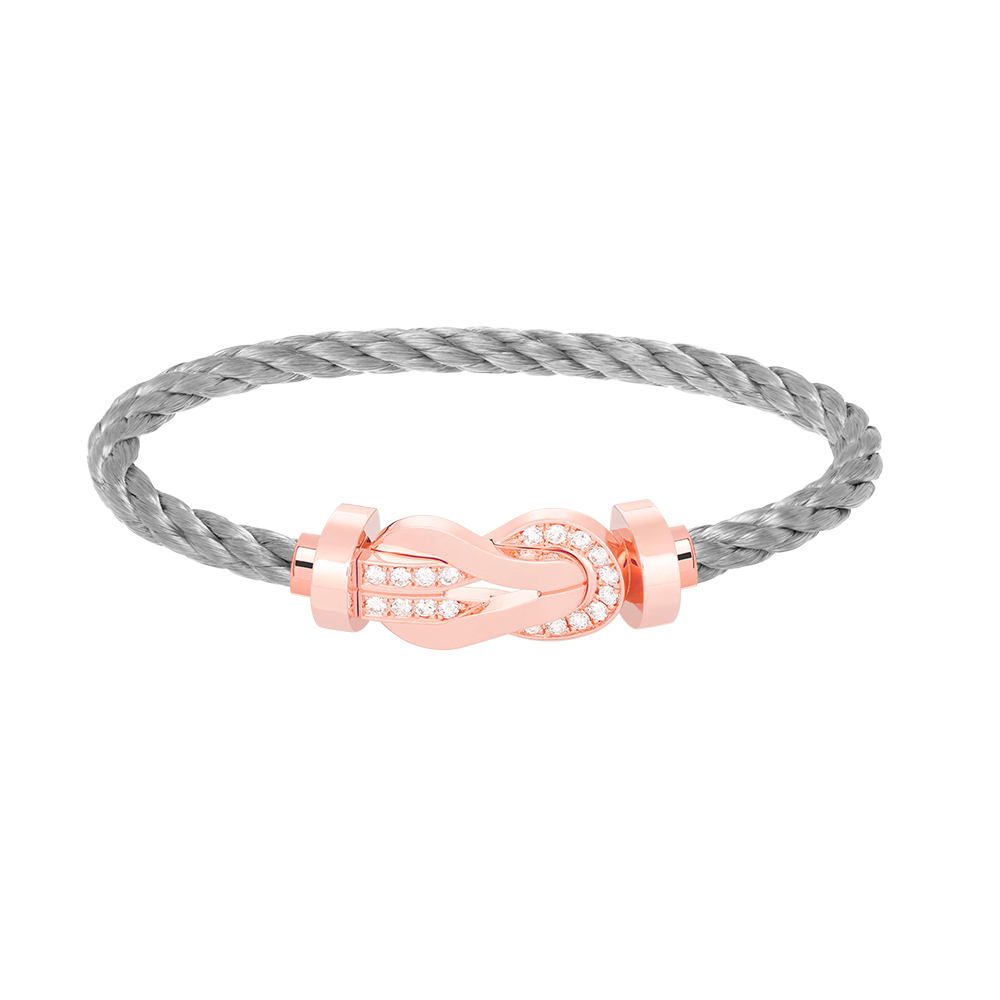 [Solara Jewelry ]CHANCE LARGE 8 FIGURE BUCKLE HALF DIAMOND BRACELET ROSE GOLD