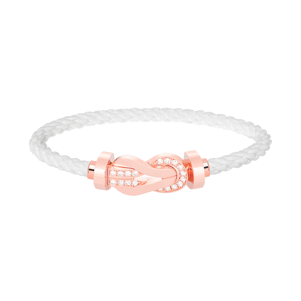 [Solara Jewelry ]CHANCE LARGE 8 FIGURE BUCKLE HALF DIAMOND BRACELET ROSE GOLD