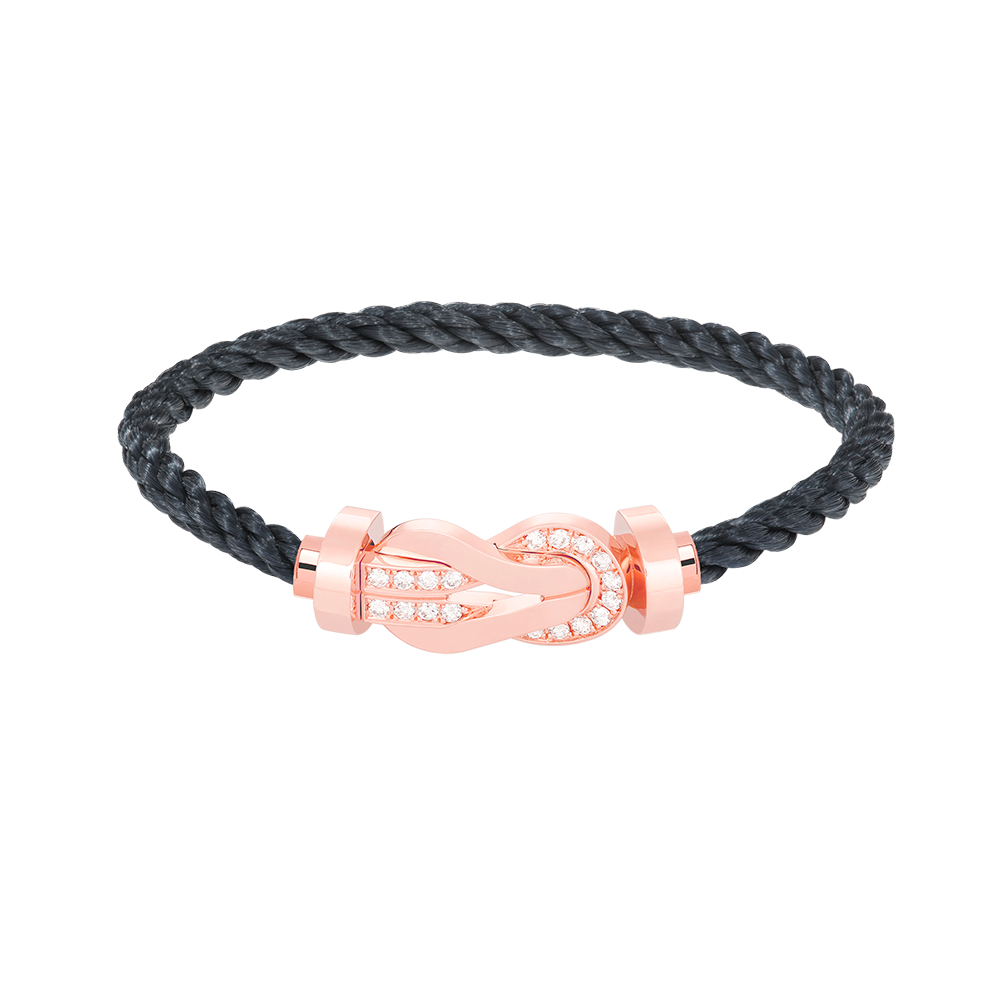 [Solara Jewelry ]CHANCE LARGE 8 FIGURE BUCKLE HALF DIAMOND BRACELET ROSE GOLD