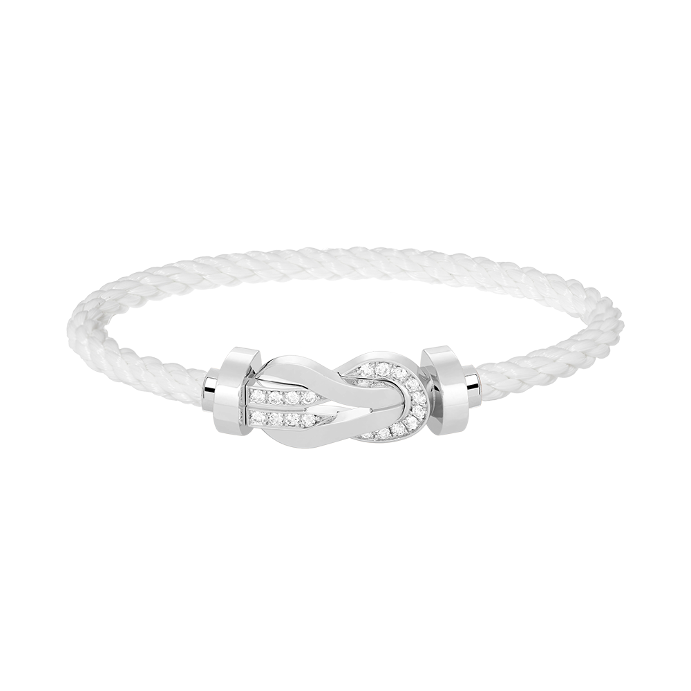 [Solara Jewelry ]CHANCE LARGE 8-FIGURE SCHNALLE HALB DIAMANTARMREIF SILBER