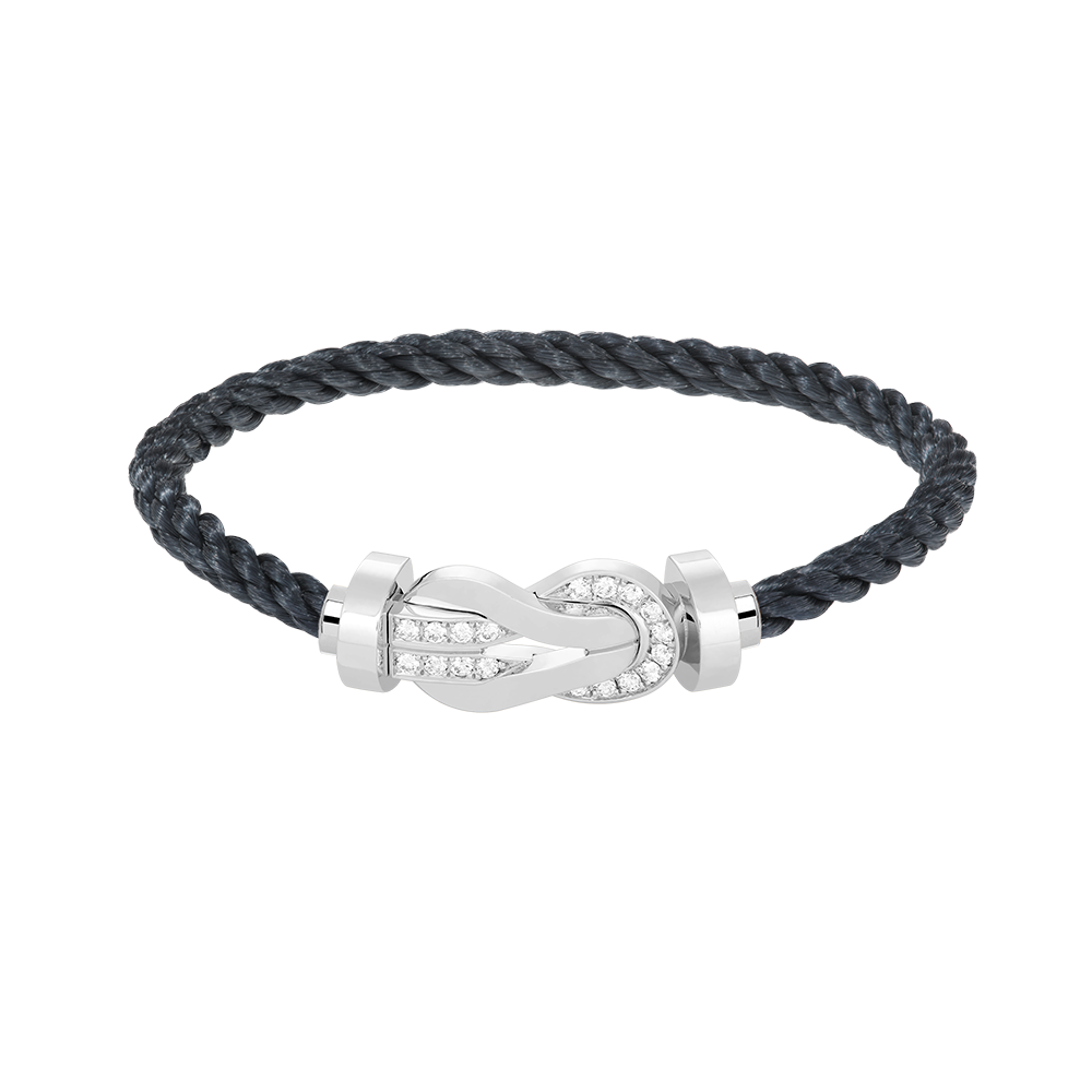 [Solara Jewelry ]CHANCE LARGE 8-FIGURE SCHNALLE HALB DIAMANTARMREIF SILBER