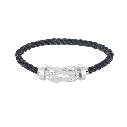 [Solara Jewelry ]CHANCE LARGE 8-FIGURE SCHNALLE HALB DIAMANTARMREIF SILBER