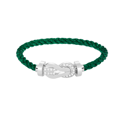 [Solara Jewelry ]CHANCE LARGE 8-FIGURE SCHNALLE HALB DIAMANTARMREIF SILBER