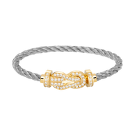 [Solara Jewelry ]CHANCE LARGE 8 FIGURE BUCKLE FULLDIAMOND BRACELET GOLD
