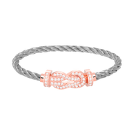 [Solara Jewelry ]CHANCE LARGE 8 FIGURE BUCKLE FULL DIAMOND BRACELET ROSE GOLD