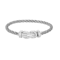 [Solara Jewelry ]CHANCE LARGE 8 FIGURE BUCKLE FULL DIAMOND BRACELET SILVER