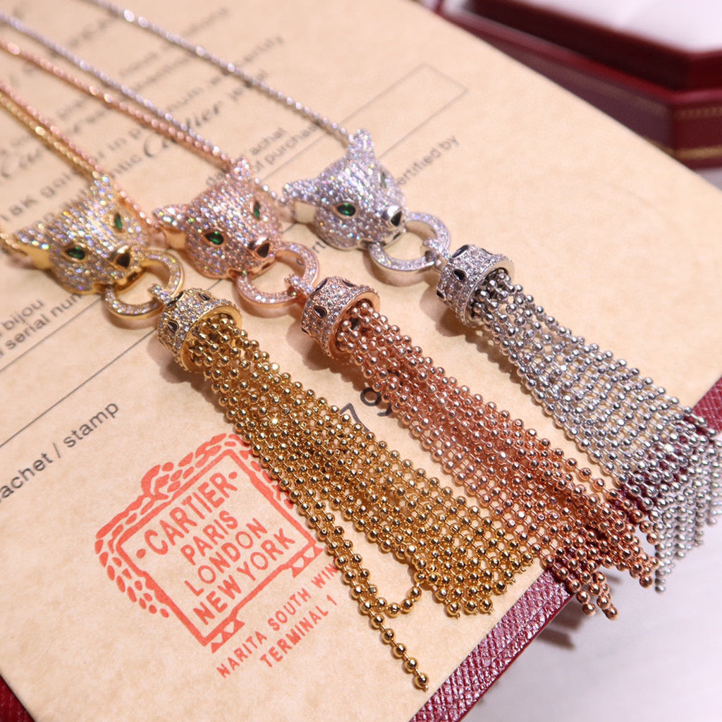 [Solara jewelry]Pave Tassel Pendant Necklace image 9