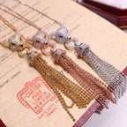 [Solara jewelry]Pave Tassel Pendant Necklace image 9