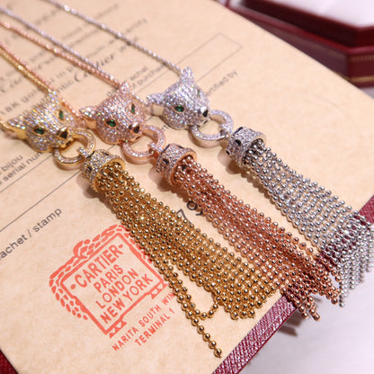 [Solara jewelry]Pave Tassel Pendant Necklace image 9