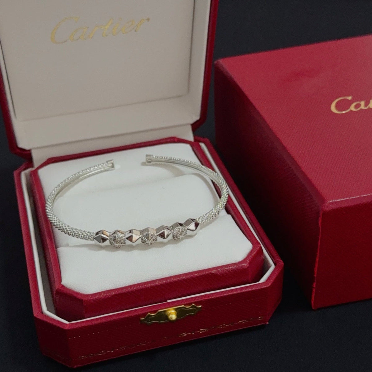 [Solara Jewelry ]CT ダイヤモンドアクセント スパイクブレスレット