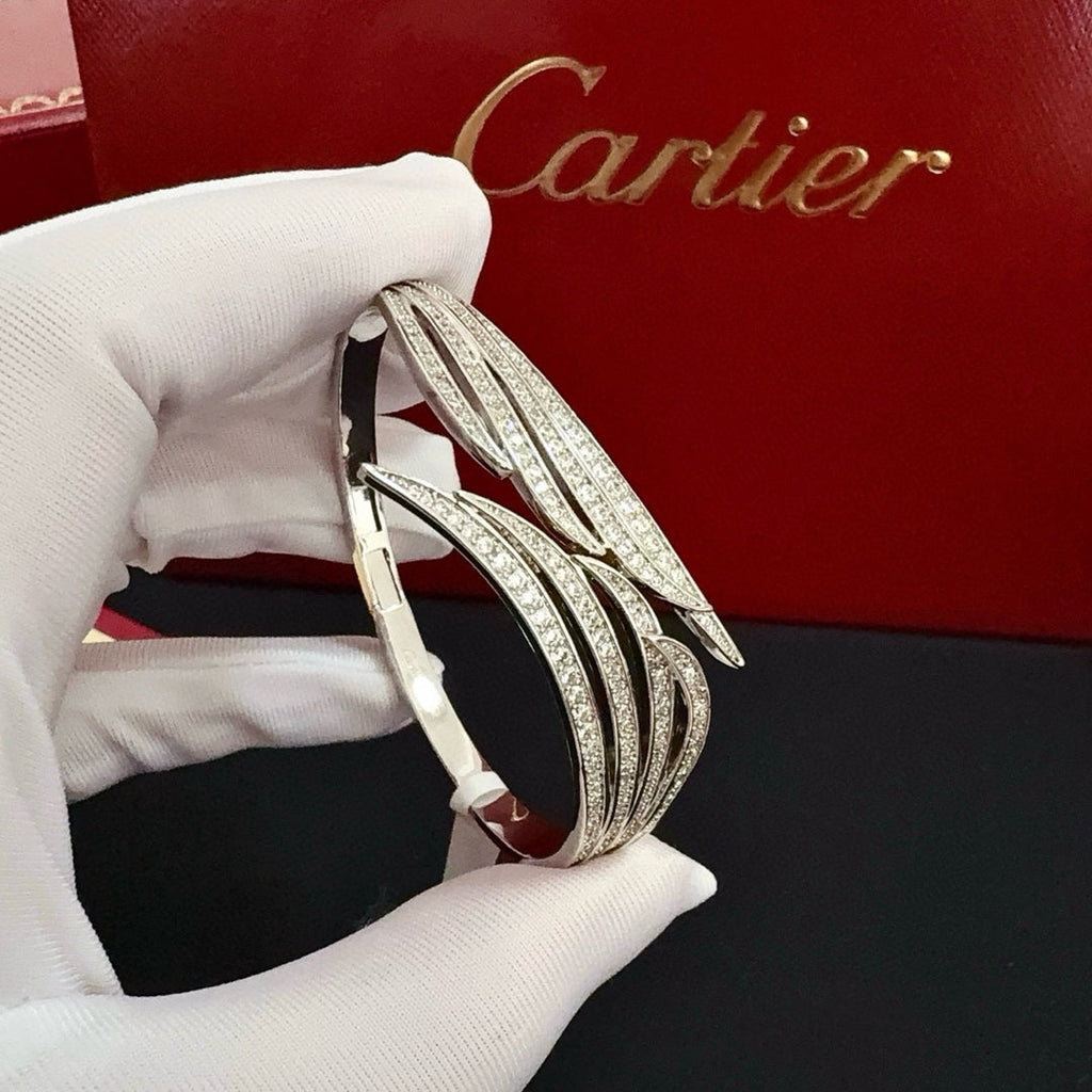 [Solara Schmuck ]CT Federförmiges Pave Diamant Armband