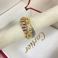 [Solara jewelry]Tri Tone Pave Band Ring