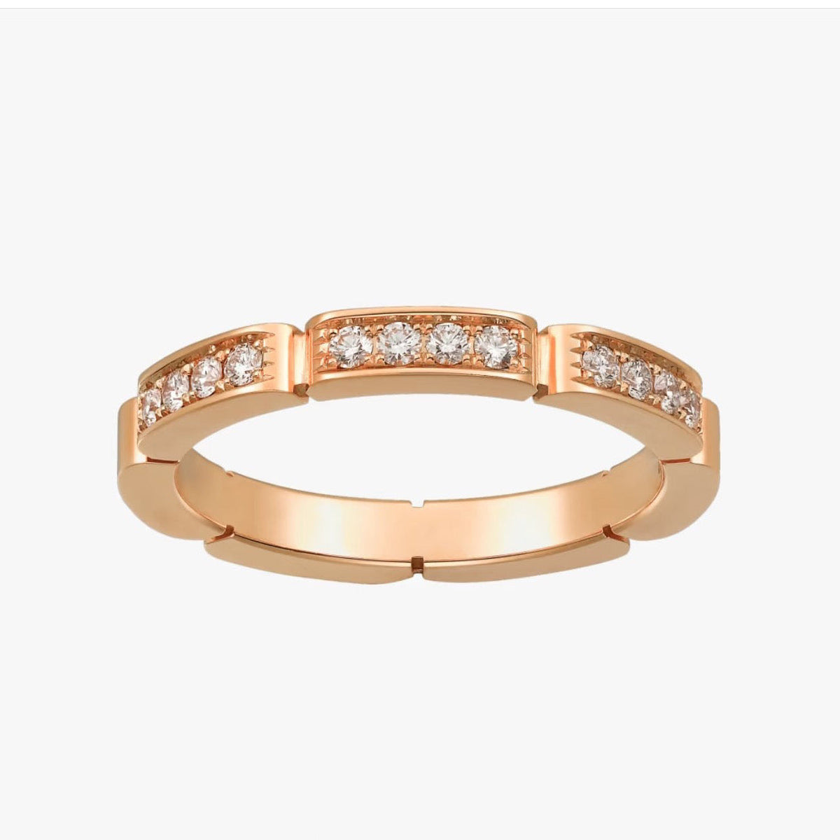 [Solara Jewelry] LOVE Collection Maillon Ring – Vollständig mit Diamanten besetzt