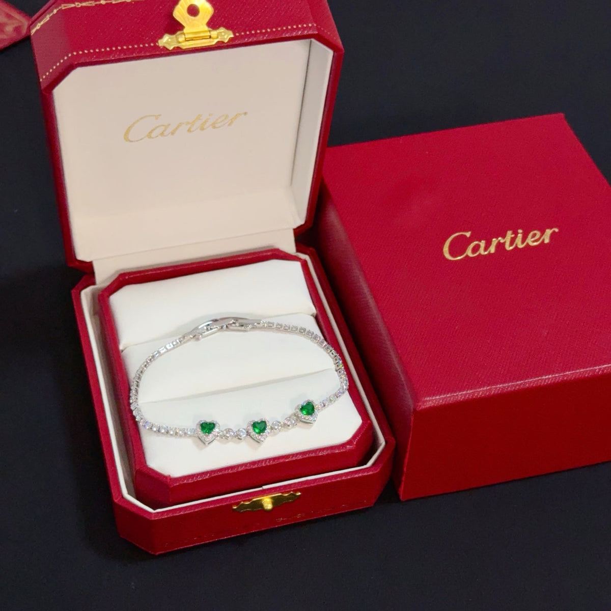 [Solara Jewelry ]CT エクスクイジット パヴェダイヤモンドブレスレット-エメラルド