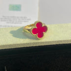 [Solara jewelry]NEW CLOVER PINK ENAMEL RINGS