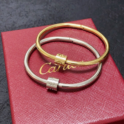 [Solara Jewelry ]CT ツイスト スクリュー ブレスレット | ミニマリスト ナロー バングル