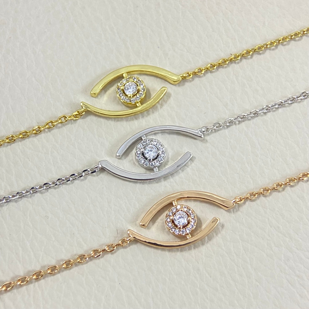 [Solara jewelry]Armband „Lucky Eye“ mit Pavé-Diamanten