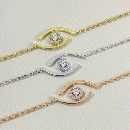 [Solara jewelry]Armband „Lucky Eye“ mit Pavé-Diamanten