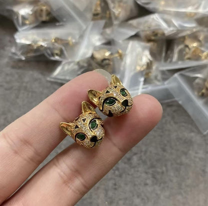 [Solara jewelry] Panther Face Stud Earrings