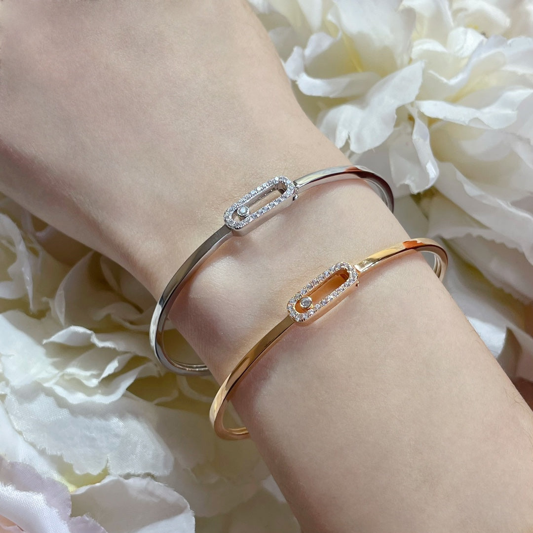 [Solara Jewelry]Move Uno pavé flex bangle medium