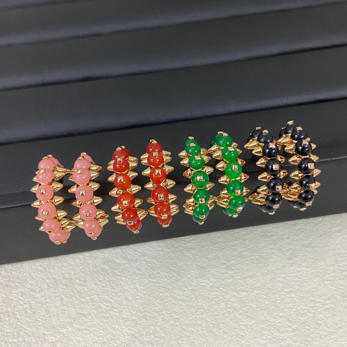 [Solara jewelry] Color Gemstone Stud Earrings