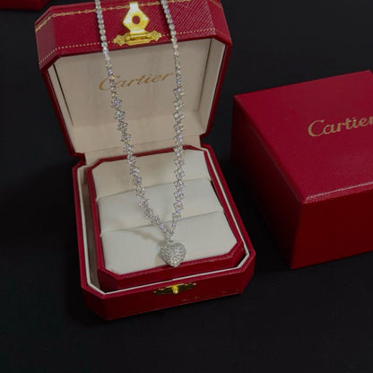 [Solara Jewelry ]LOVE ハート型 パヴェダイヤモンド ペンダントネックレス