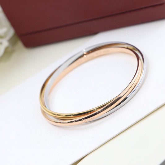 [Solara Jewelry ]CT Three-Band Twist Bracelet in Multi-Tones