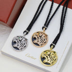 [Solara jewelry]Openwork Tiger Cord Pendant Necklace image 6