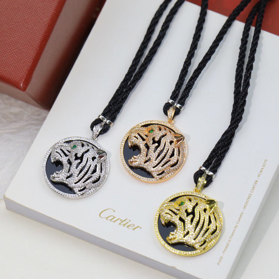 [Solara jewelry]Openwork Tiger Cord Pendant Necklace image 6