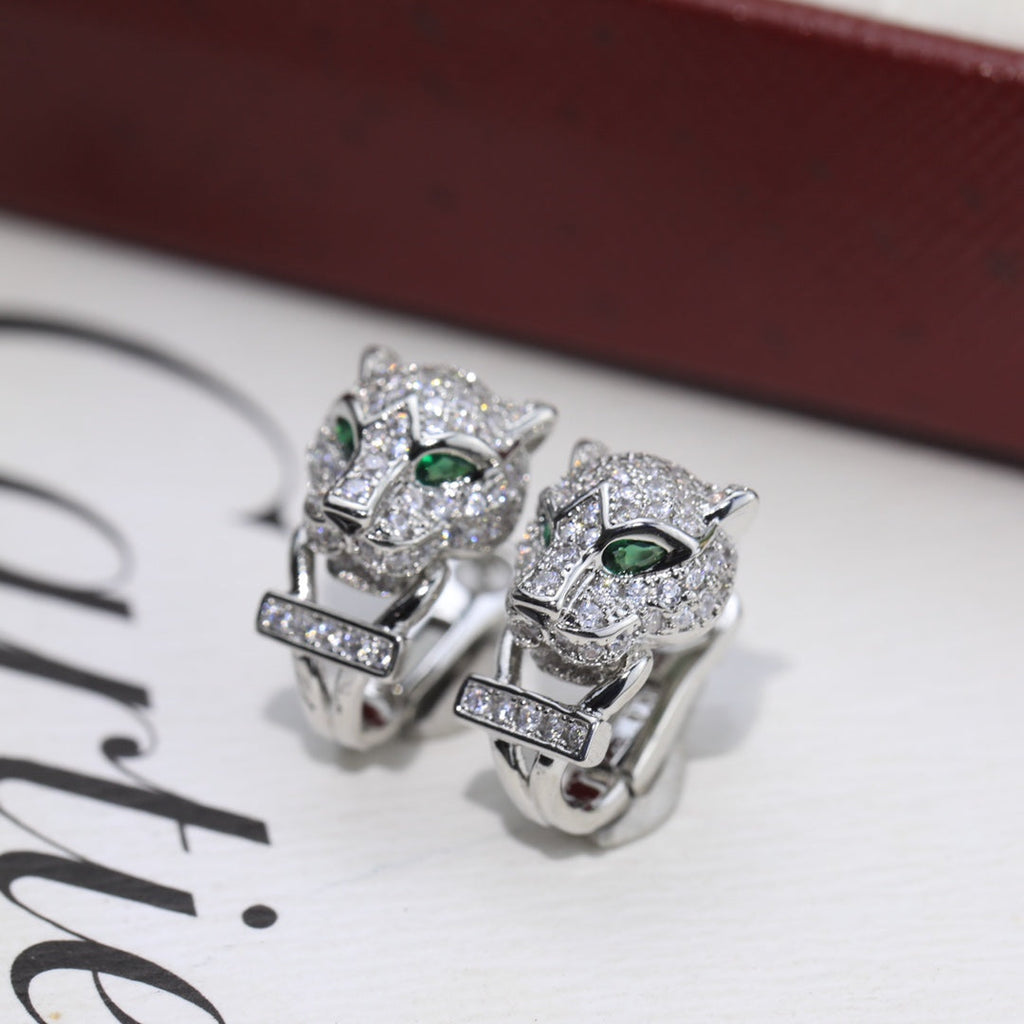 [Solara jewelry] Panther Head Stud Earrings