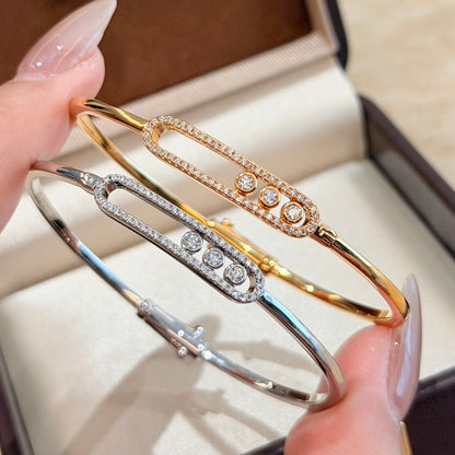 [Solara Jewelry]Move Pavé Diamond Bangle Bracelet M