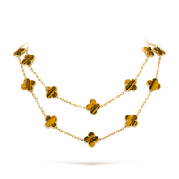 [Solara Jewelry ]CLOVER 20 MOTIFS TIGER EYE ROSE GOLD