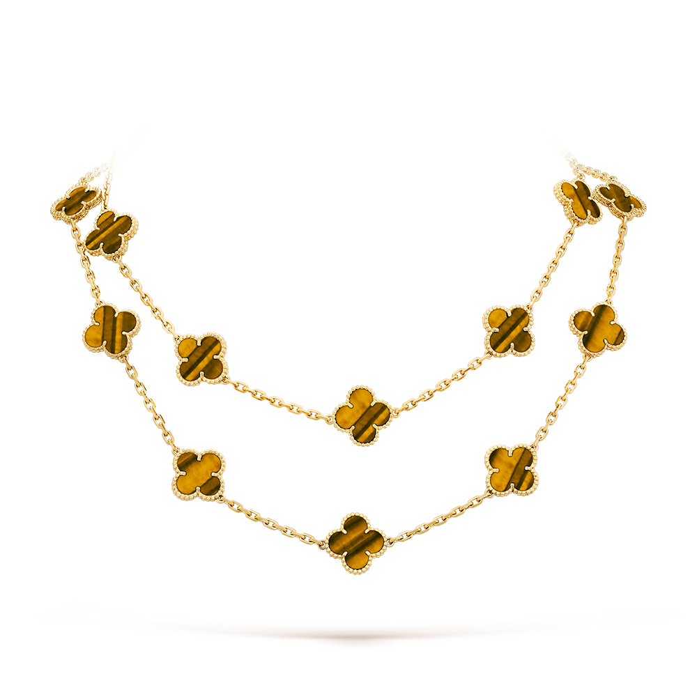 [Solara Jewelry ]CLOVER 20 MOTIFS TIGER EYE ROSE GOLD
